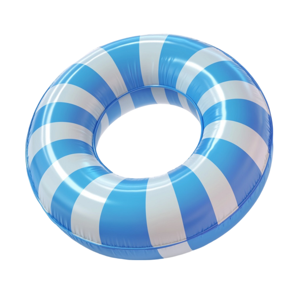 An inflatable blue and white striped ring png
