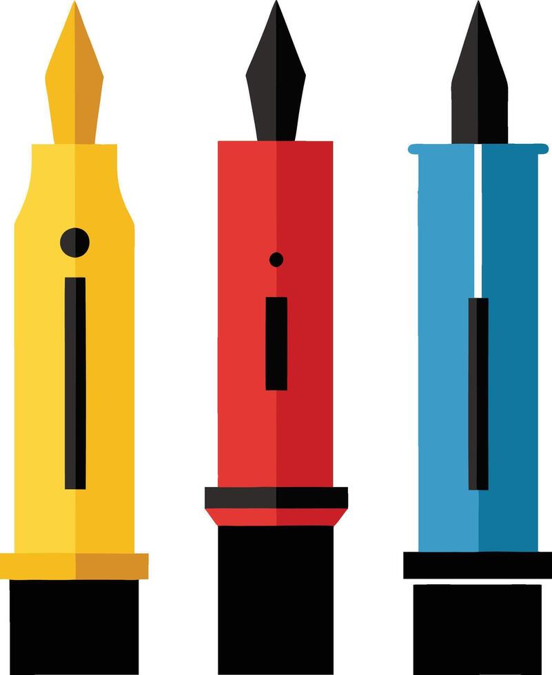 Creative ink pens illustration vector