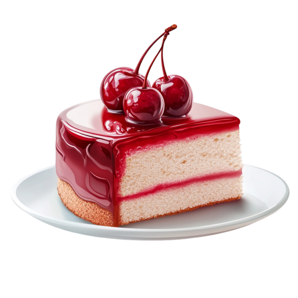 A piece of cake with cherry on top png