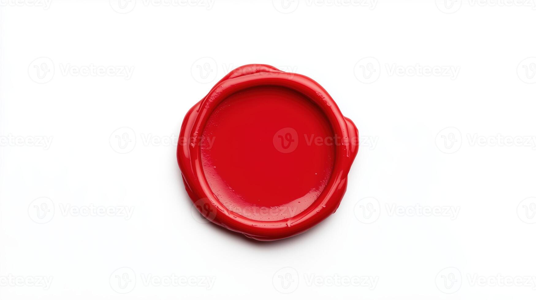 Red Wax Seal on White Background for Vintage Document Concept in High-Resolution Stock Photo with Clean Minimalist Design