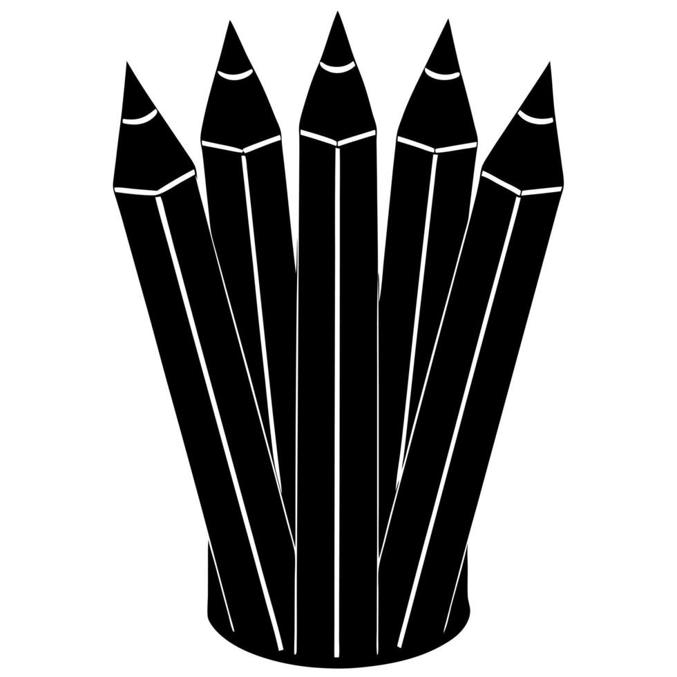 Pencils silhouette illustration. vector