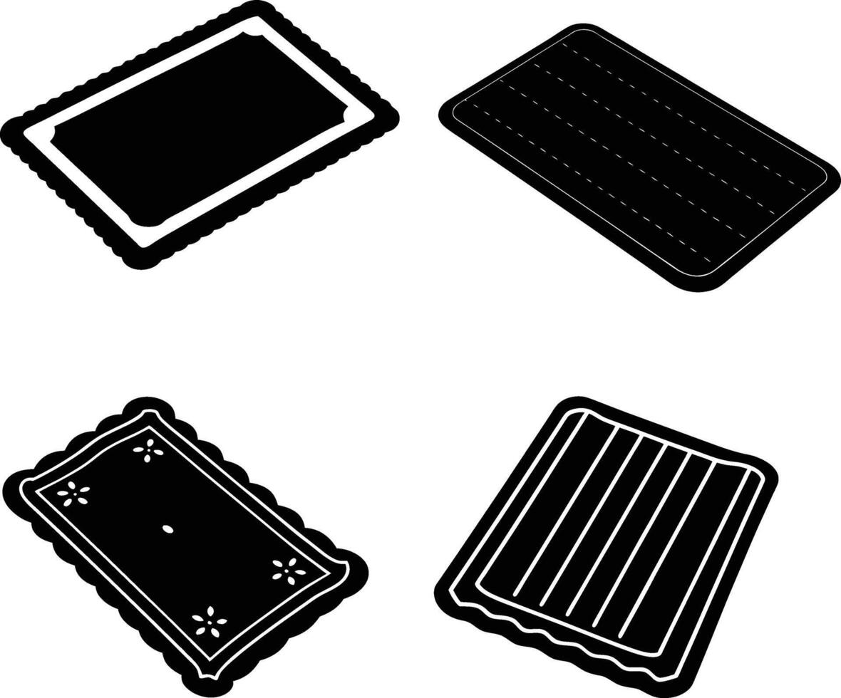 A Set Of Room Mat Silhouette Illustration vector