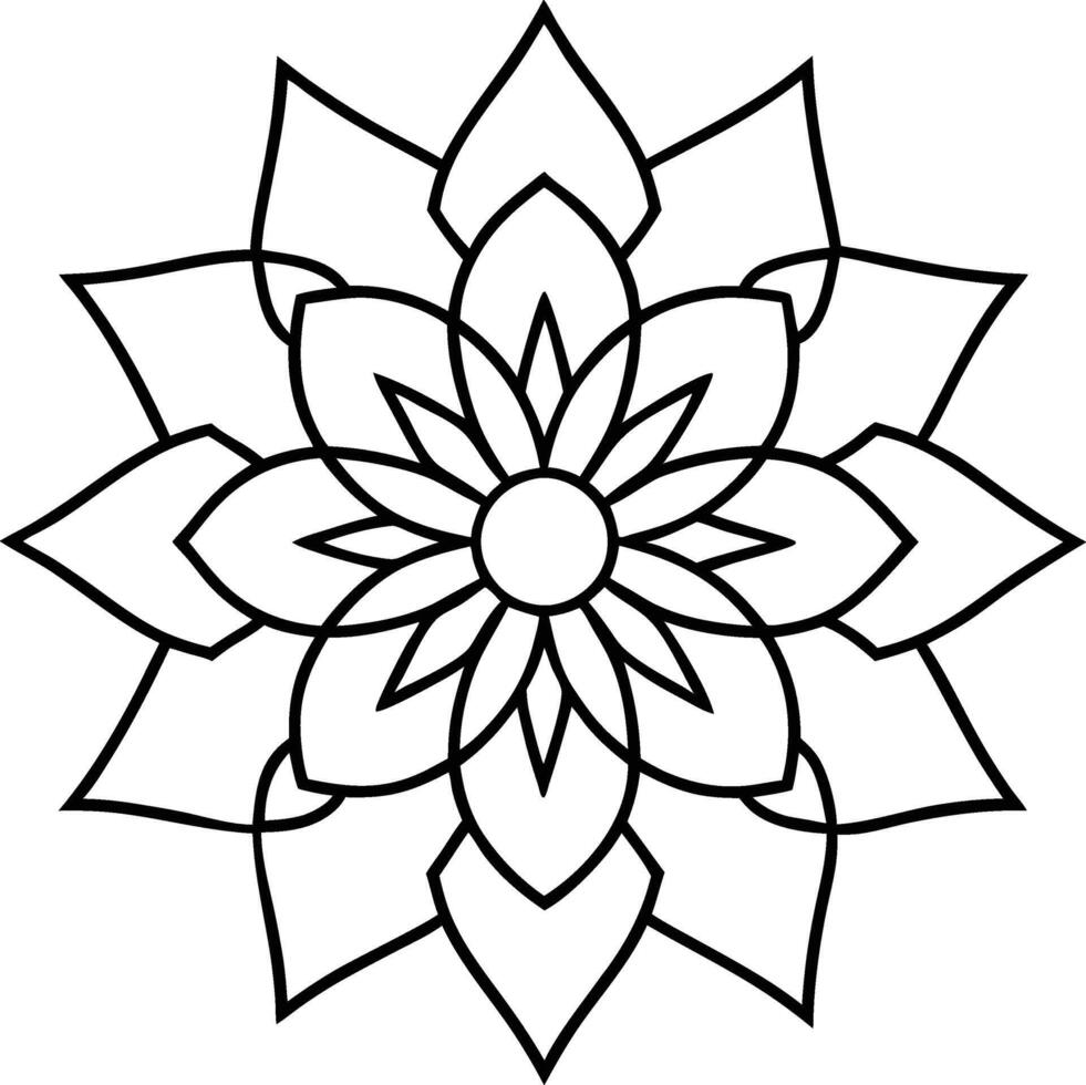 A Set Of Line Art Flower Mandala Design vector