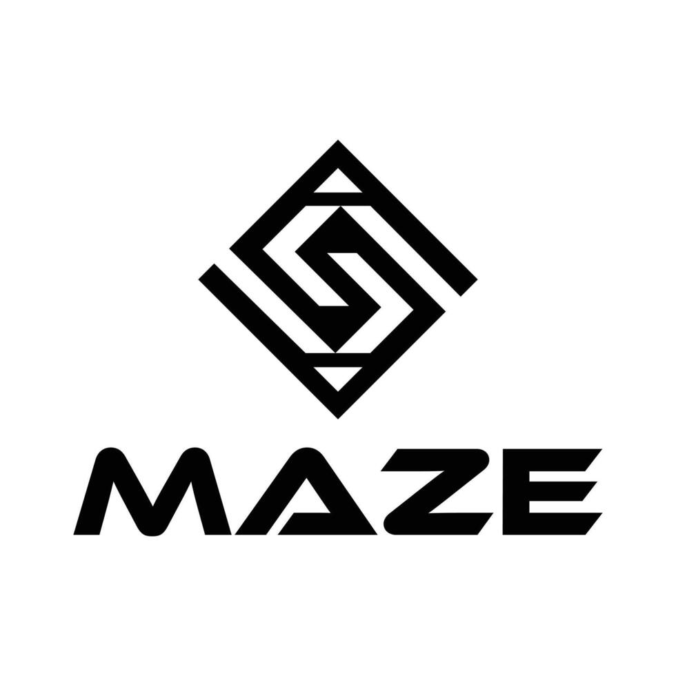 maze abstract flat minimalist logo design vector
