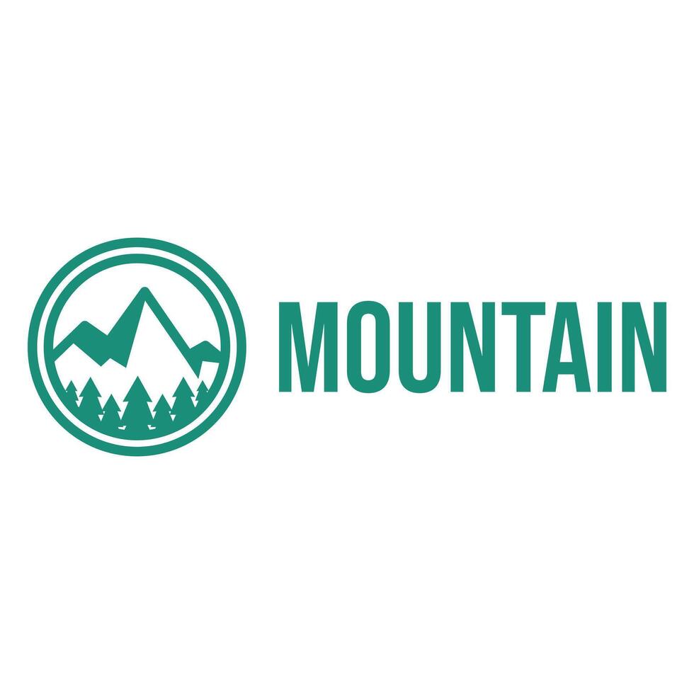 mountain flat minimalist logo design vector