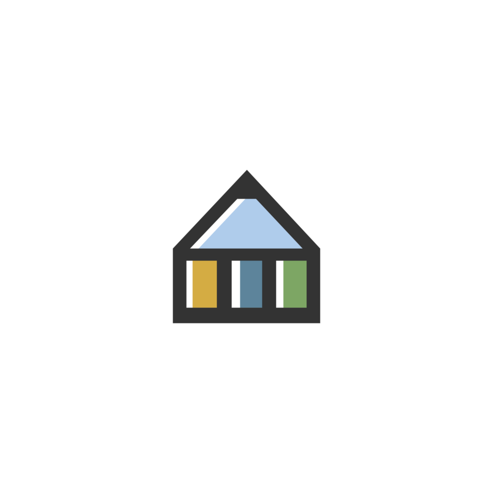 A black background with a house in the middle png