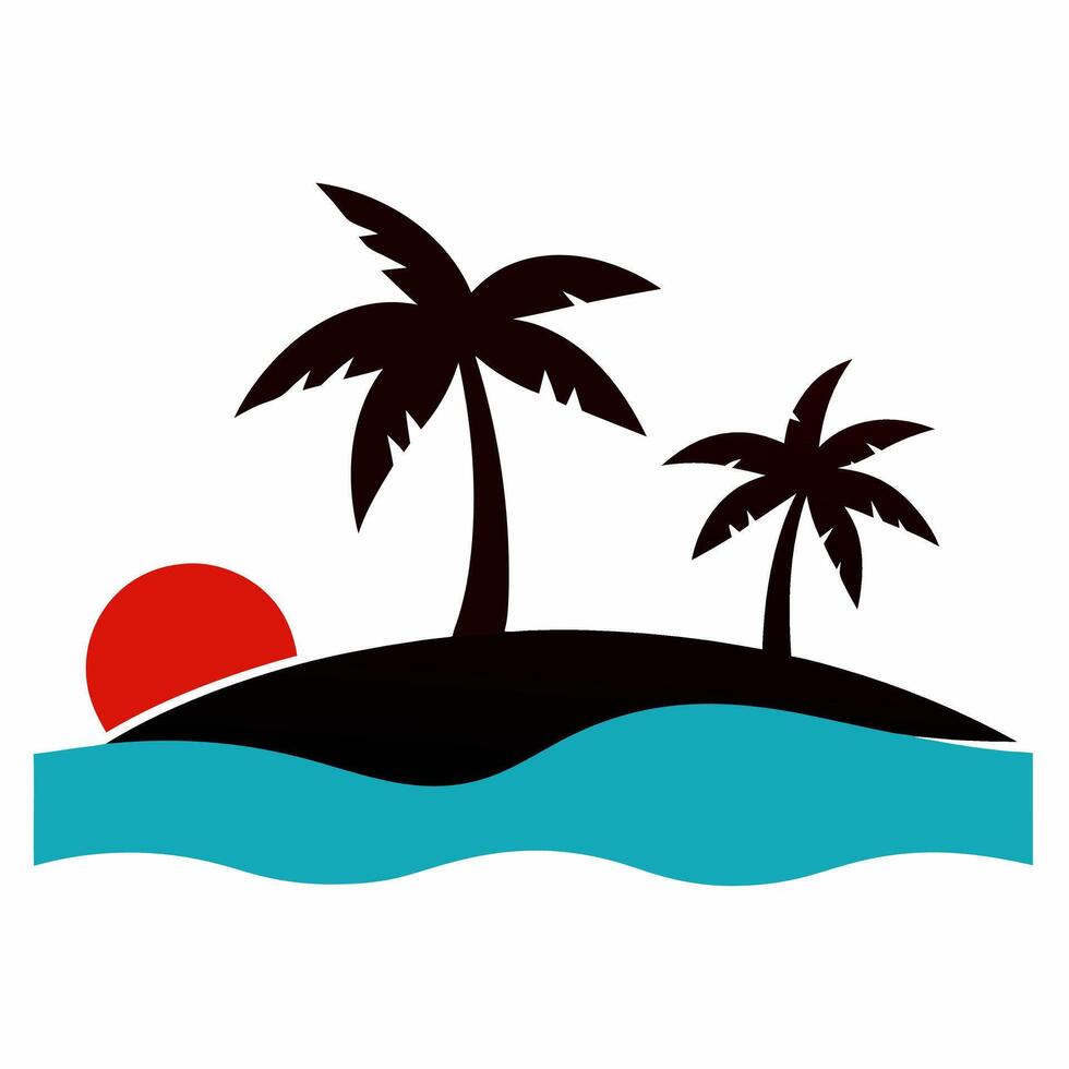 Sea beach illustration vector