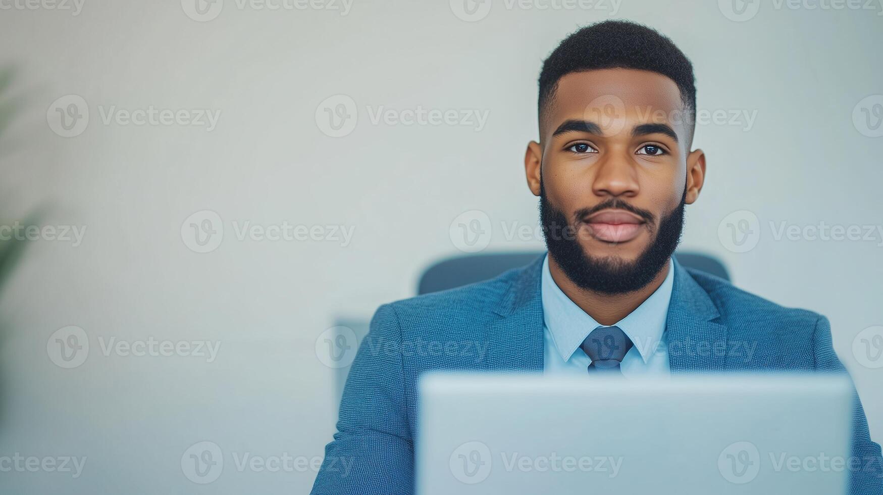 Remote Hiring and Online Job Interview Concept Featuring HR Professional in Office Setting with Focus on Technology and Connectivity in Modern Work Environment photo