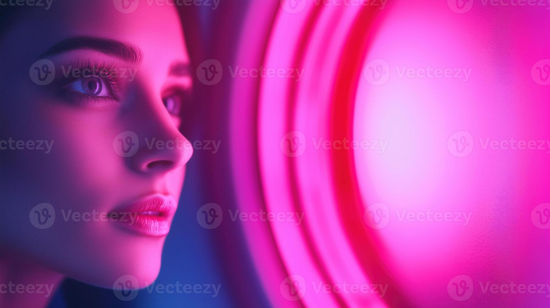 Businesswoman Unlocking Vault With Glow Emanating In Gradient Light Reflecting Curiosity And Innovation photo