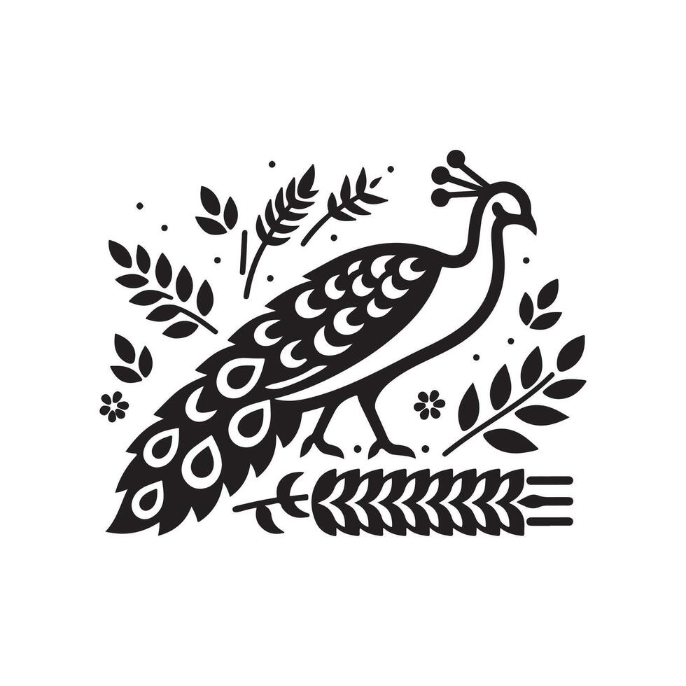 Peafowl Silhouette Vectors for Conservation, Nature, and Wildlife Use