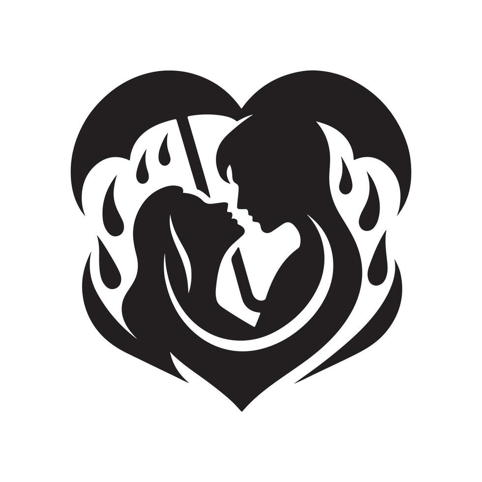 Modern Love Silhouette Vectors for Trendy Graphic Designs
