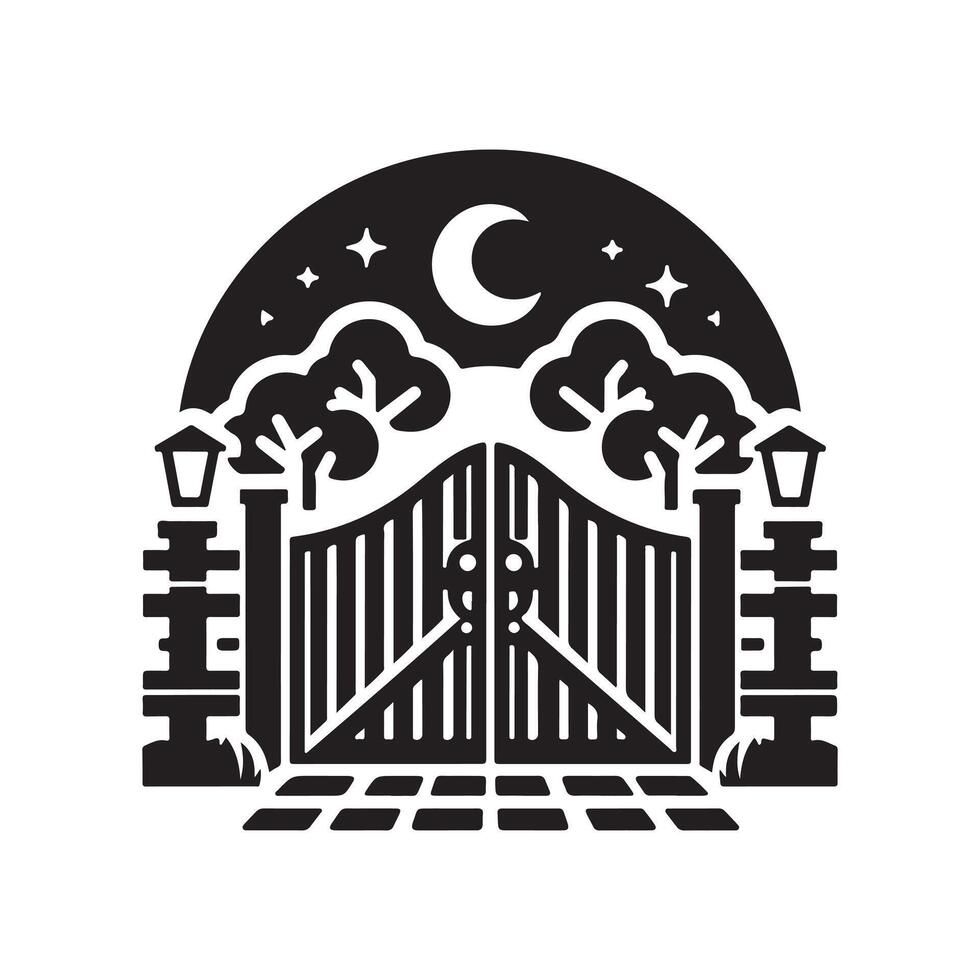 High-Quality Driveway Gate Vectors Illustrations for Your Portfolio
