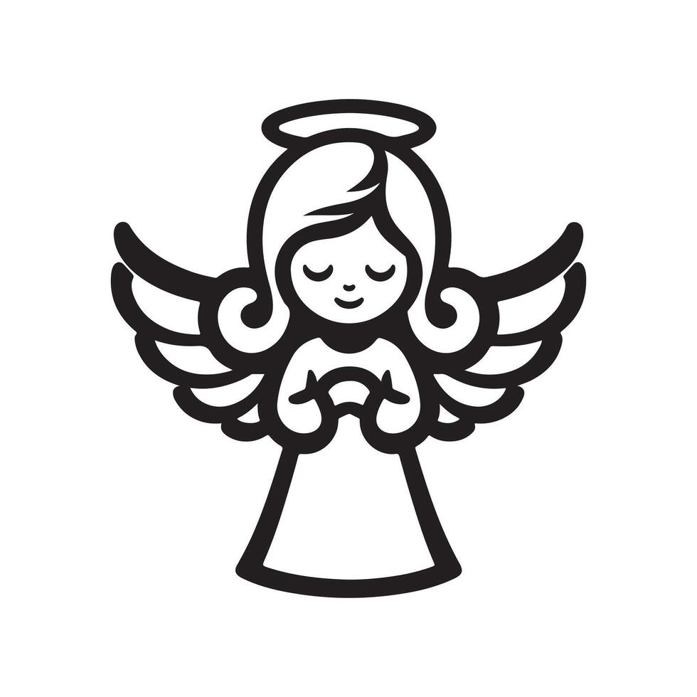Stylized Angel Silhouette Vectors Art for Modern and Vintage Styles