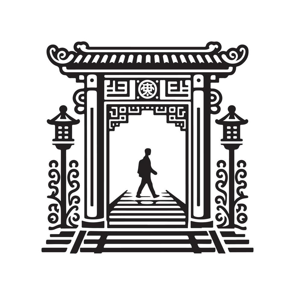 Pedestrian Gate Silhouette Vectors for Construction and Engineering Visuals