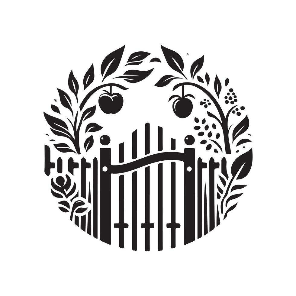 Garden Gate Silhouette Vectors for Architectural and Landscape Designs
