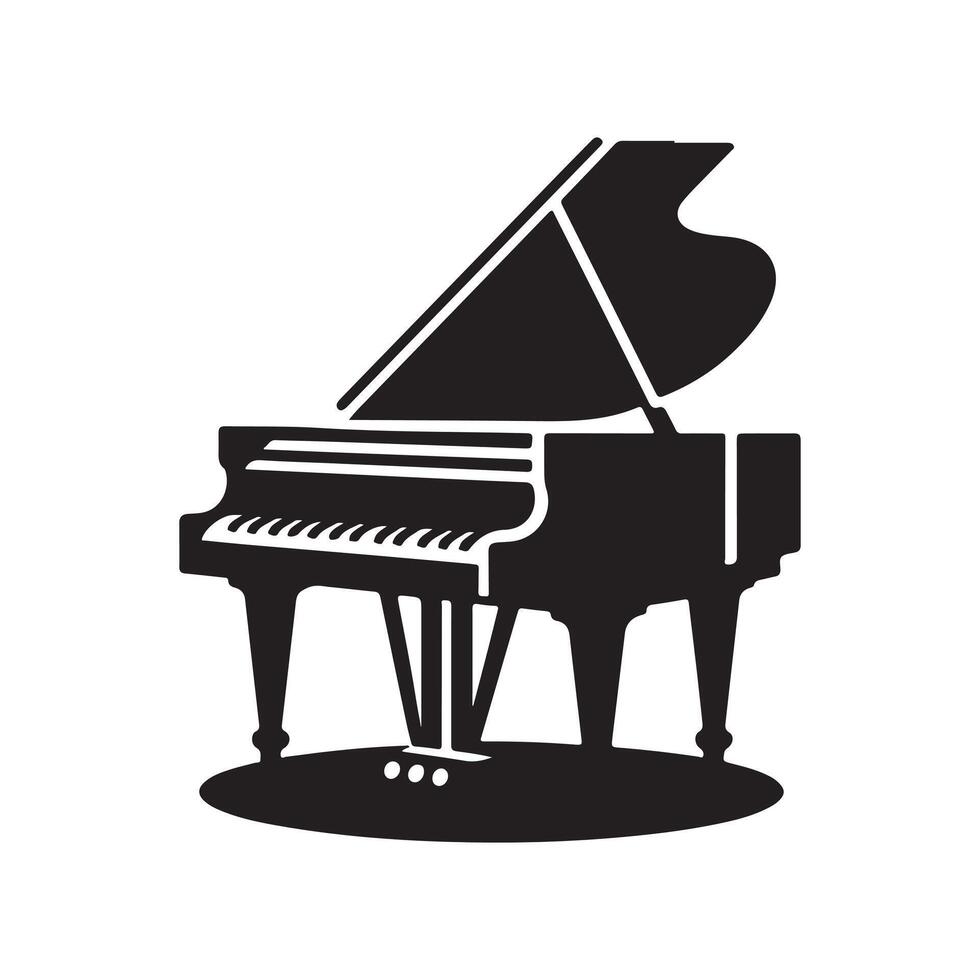 Piano Silhouette Vectors for Custom Art and Craft Projects