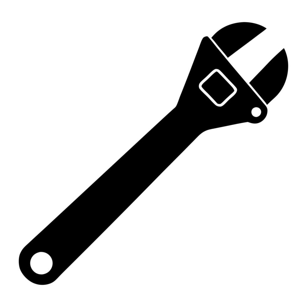 Adjustable wrench silhouette illustration vector