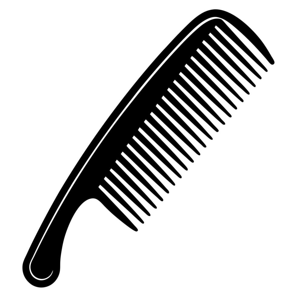 Hair comb silhouette vector