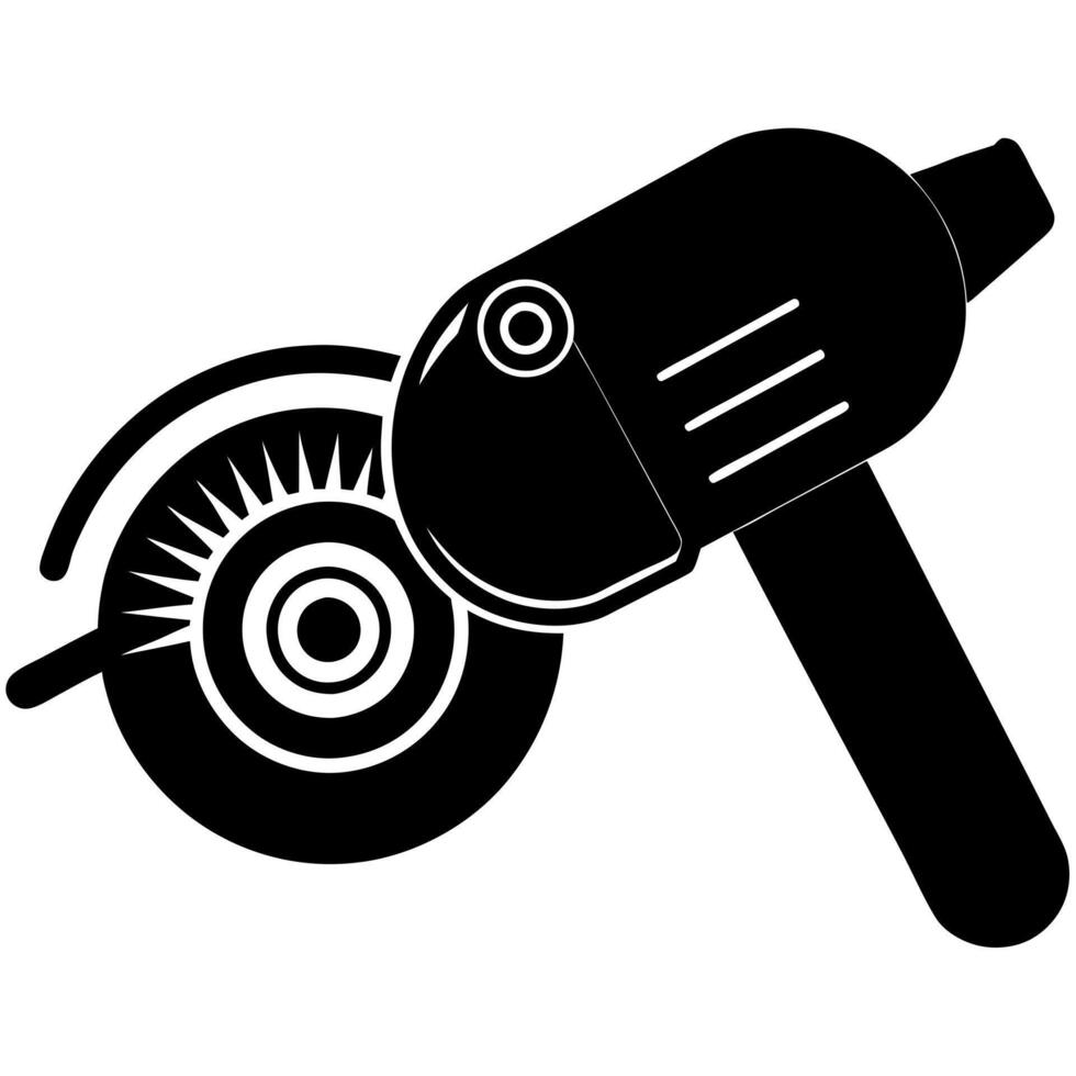 Angle grinder silhouette illustration vector