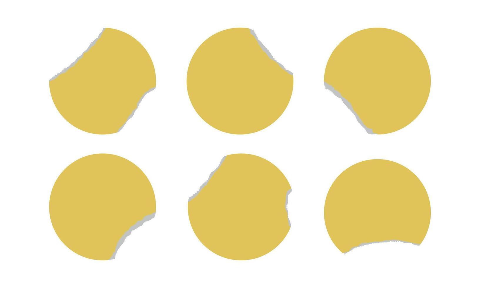 Yellow paper stickers with ripped edges vector
