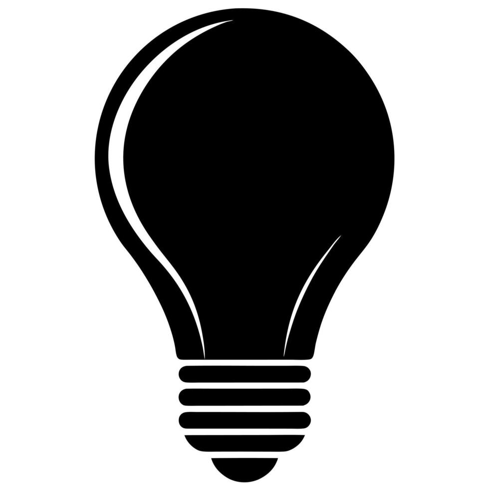 Led bulb silhouette illustration vector