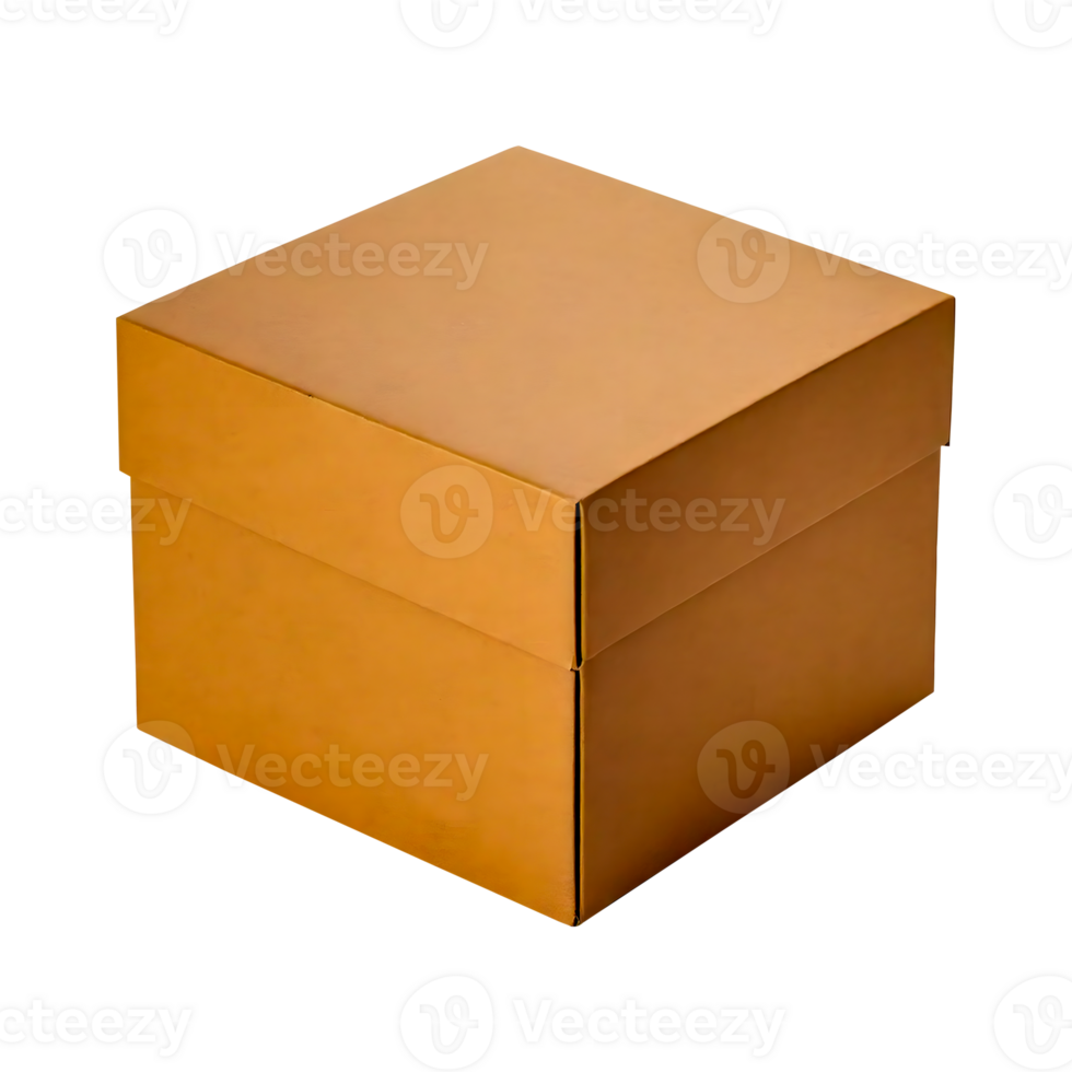 brown cardboard box with the lid closed png