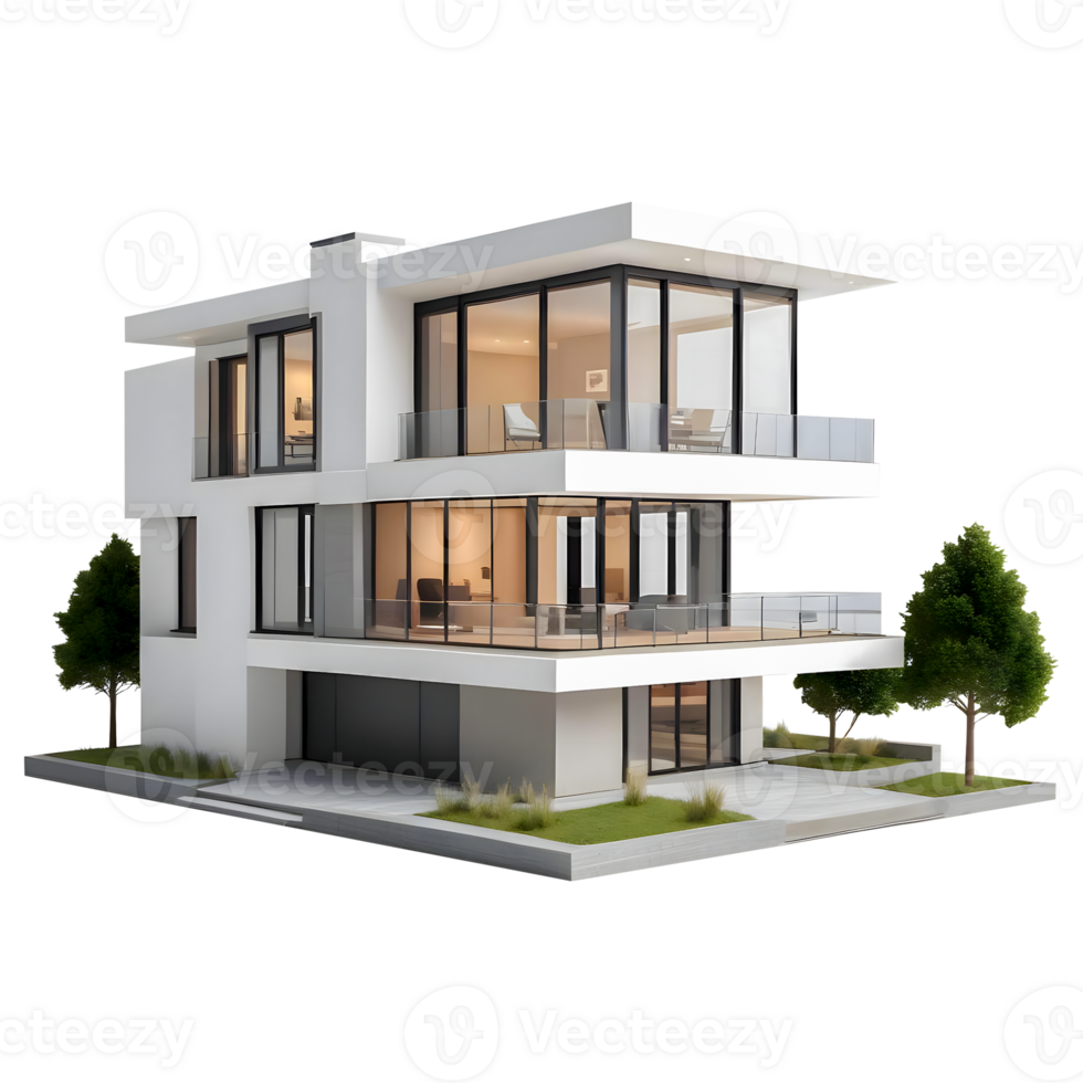 modern building with windows png