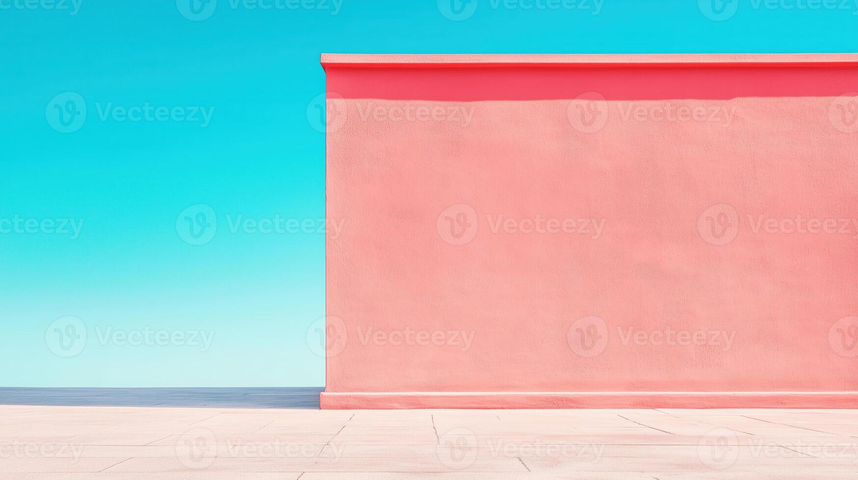Minimalistic Abstract Architecture with Colorful Gradient Background in AR 169 Style Featuring Bold Pink and Blue Hues for Modern Design Projects and Creative Visual Applications photo