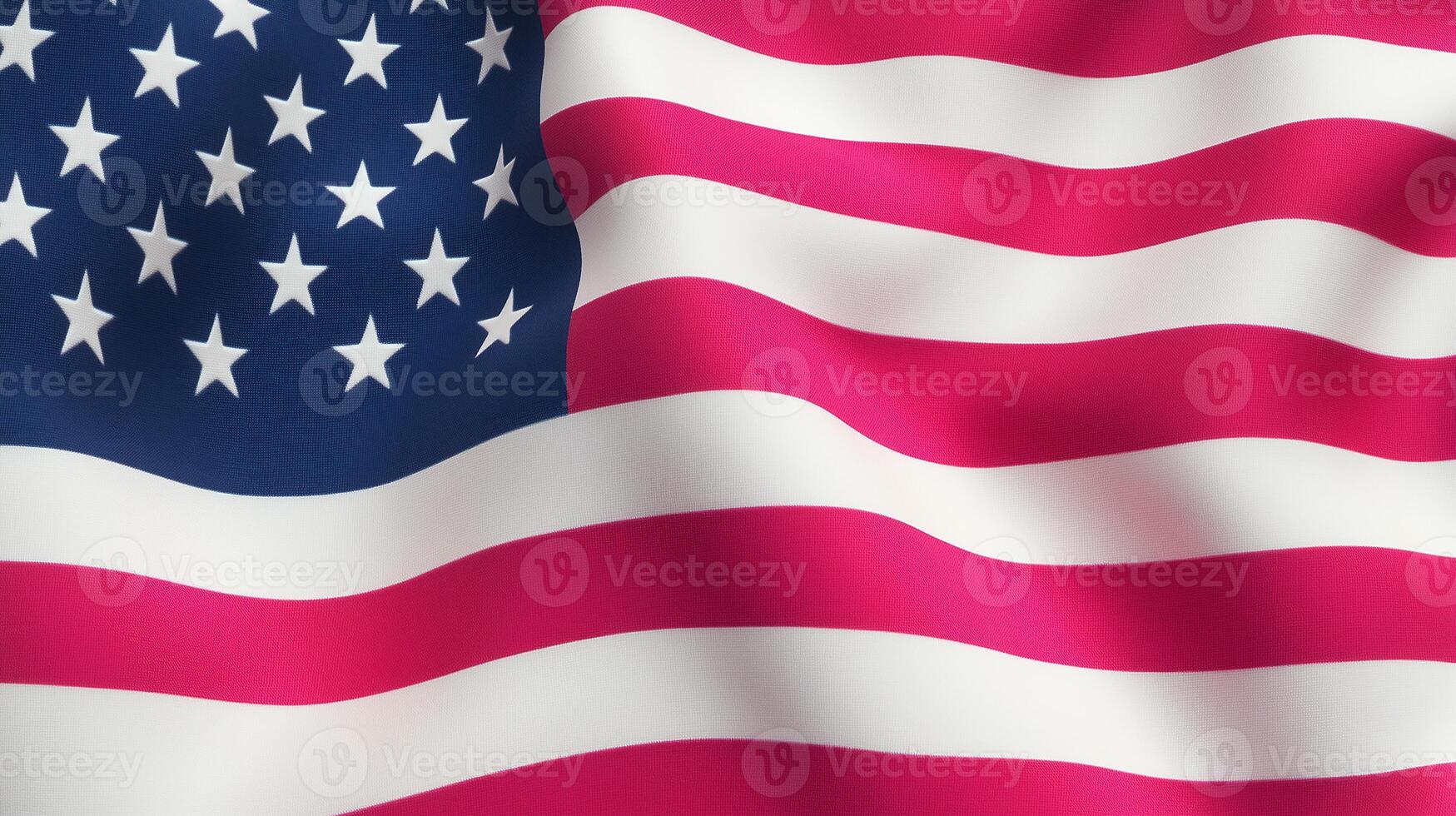 Waving American Flag in Full HD Close Up Capturing Stars and Stripes in Slow Motion, Symbol of Freedom and Patriotism, Iconic National Colors in Detailed High Resolution, Celebrating Independence Day photo