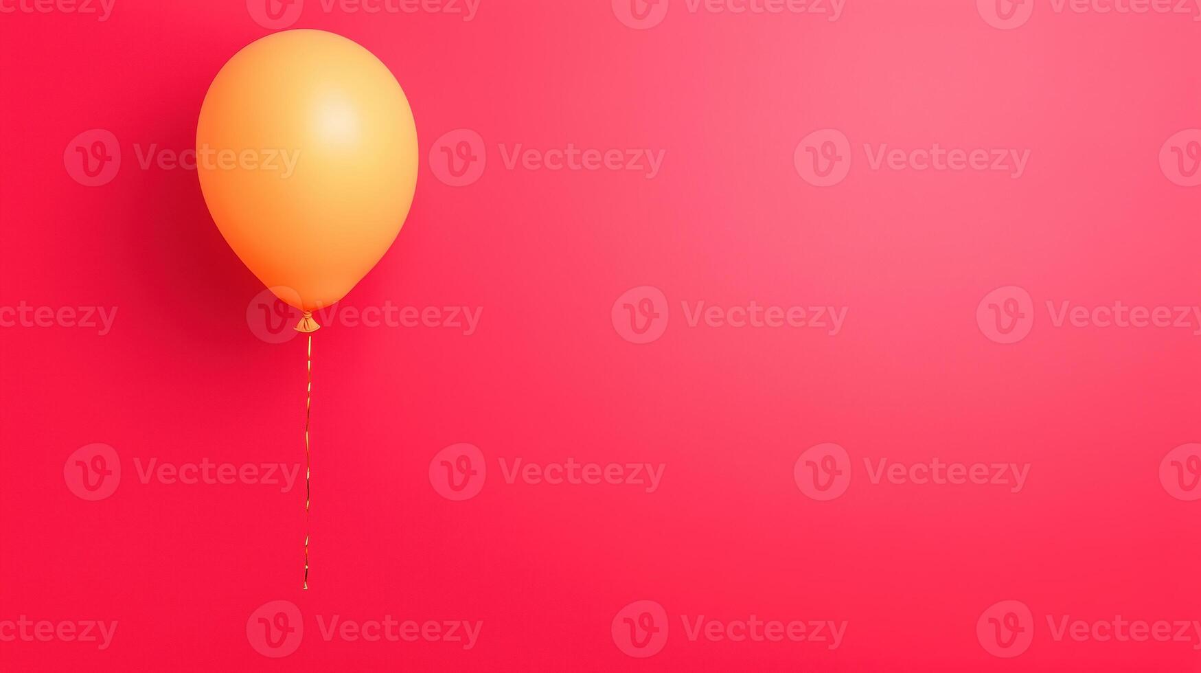 Golden Balloons Against Vibrant Red Background Celebrating Joyful Occasions and Festive Moments Perfect for Party Decor and Celebration Themes in Modern and Stylish Event Design photo