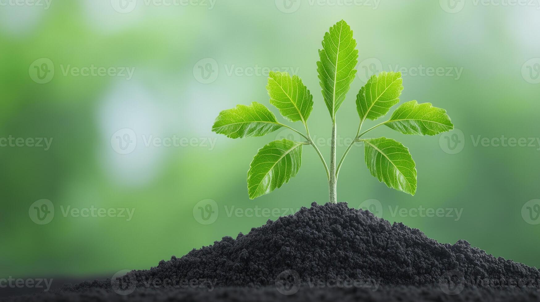 Green Plant Growing from Soil Representing Healthy Lungs Concept for World Lung Day and Global Health Awareness with Lush Nature Background and Fresh Environmental Growth photo