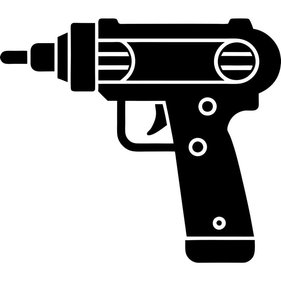 Rivet gun silhouette illustration vector