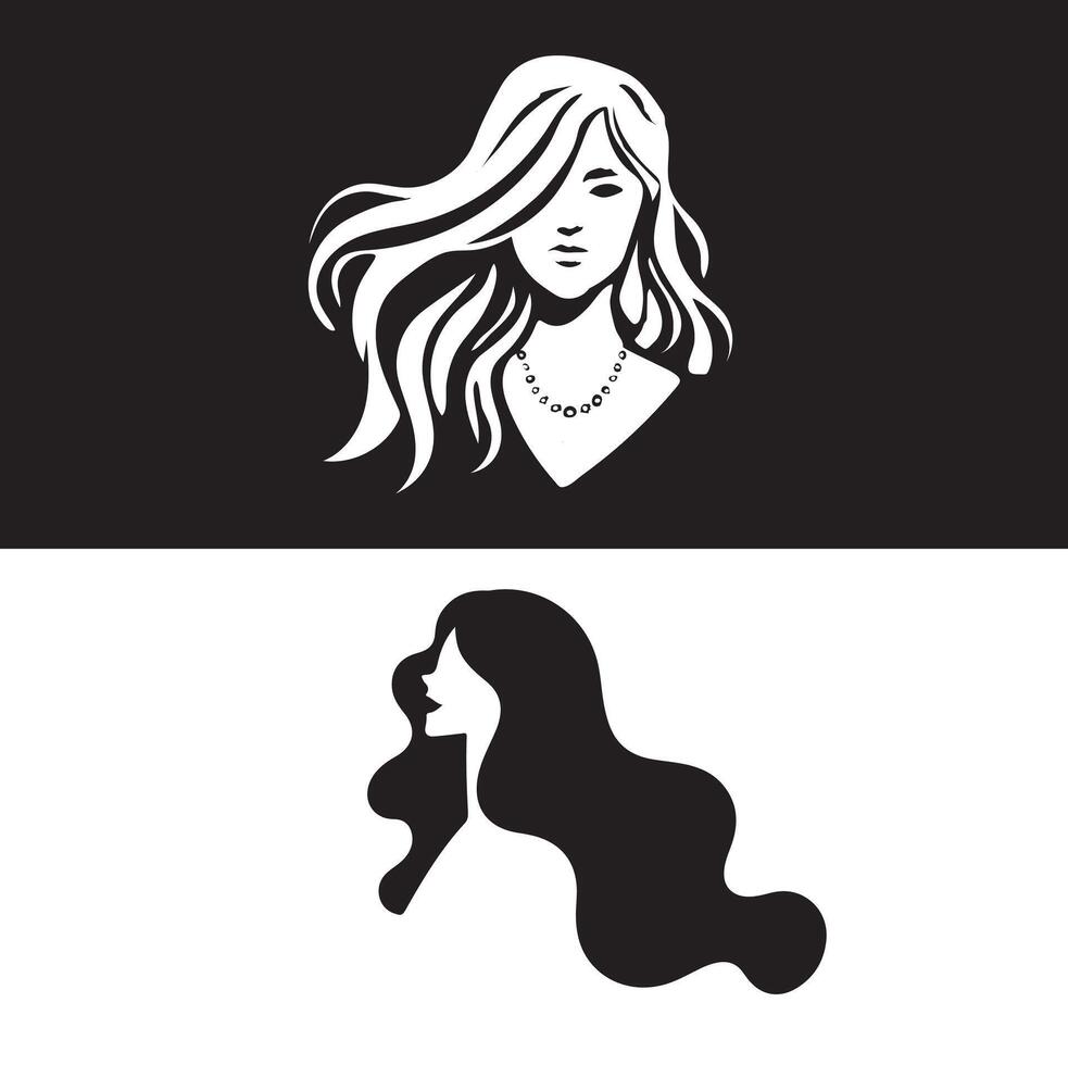 Minimalist Silhouette of a Woman vector