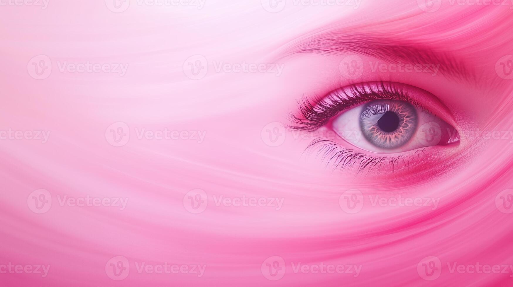 Dreamlike Abstract Eye with Whimsical Pink Hues and Surreal Textures Depicting Futuristic Visionary Art in Contemporary Digital Aesthetic photo