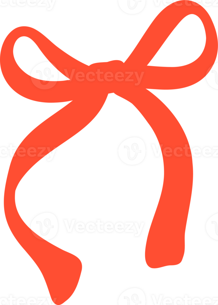 Coquette Bow Wavy Ribbon Quirky Valentine Squiggle Flat Design png