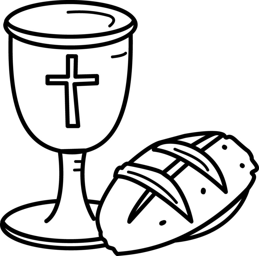 Communion icon in hand drawn style vector