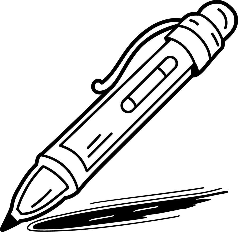 Ballpoint icon in hand drawn style vector