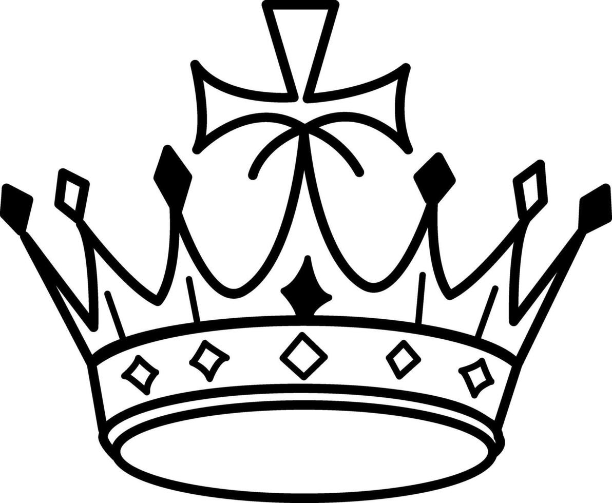 Glory crown icon in doodle style vector