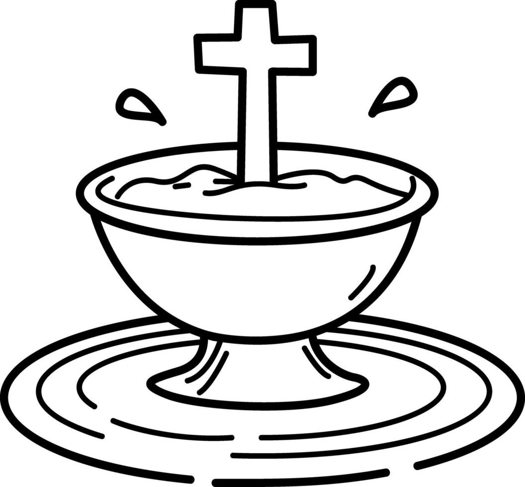 A sketchy icon of baptismal water vector