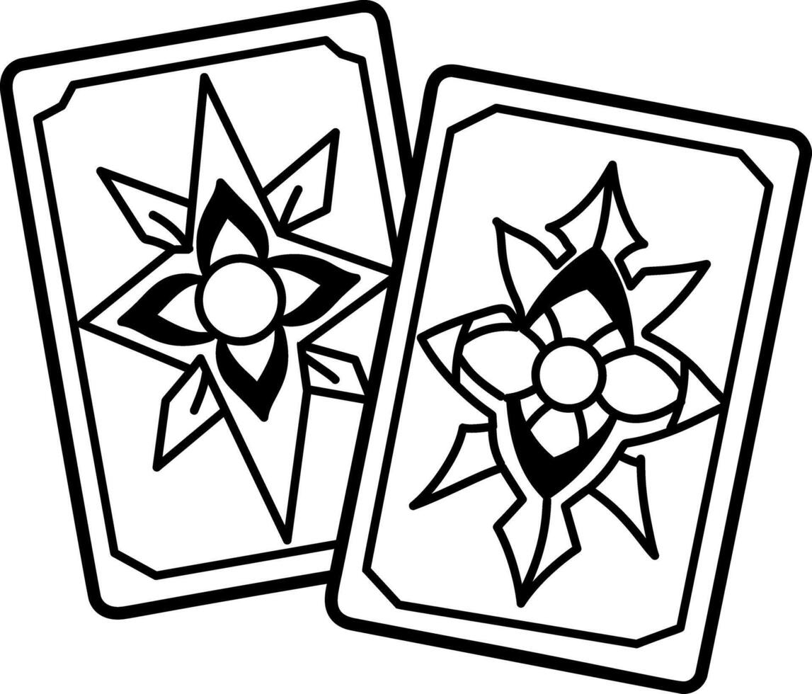 Playing cards icon in doodle style vector