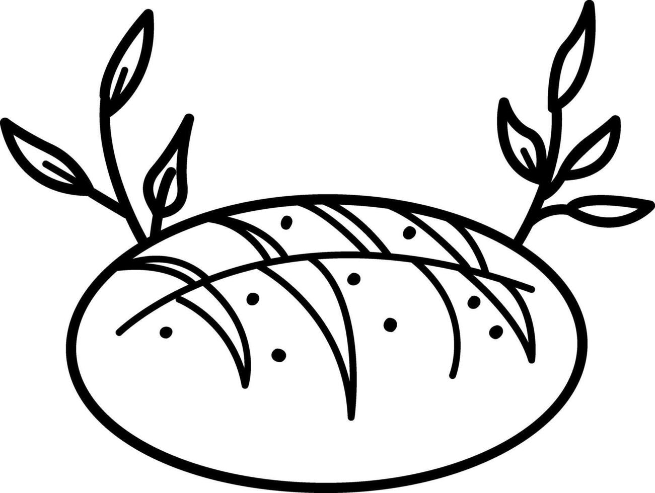 Communion bread icon in doodle style vector