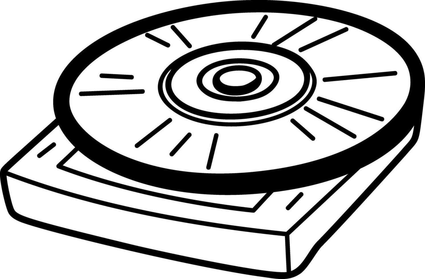A hand drawn icon of a cd vector