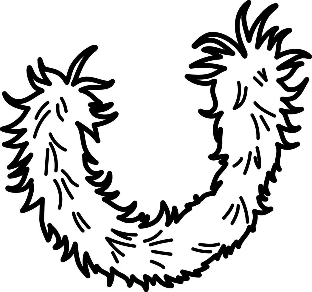 Feather scarf icon in doodle style vector