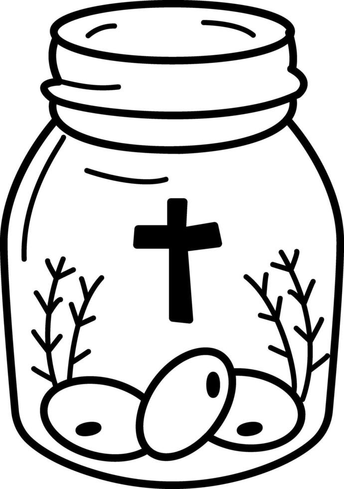 Blessing jar icon in hand drawn style vector