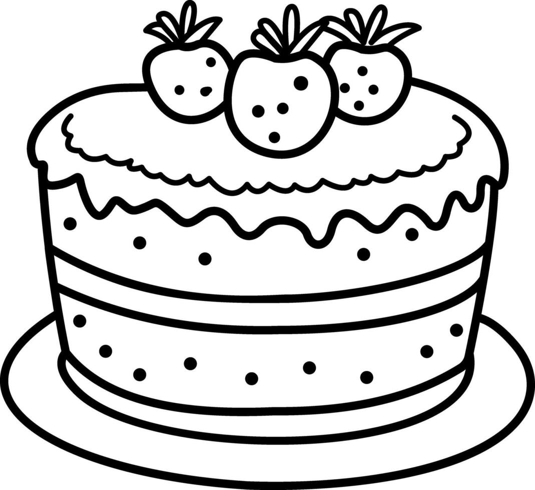 A hand drawn icon of a sweet cake vector