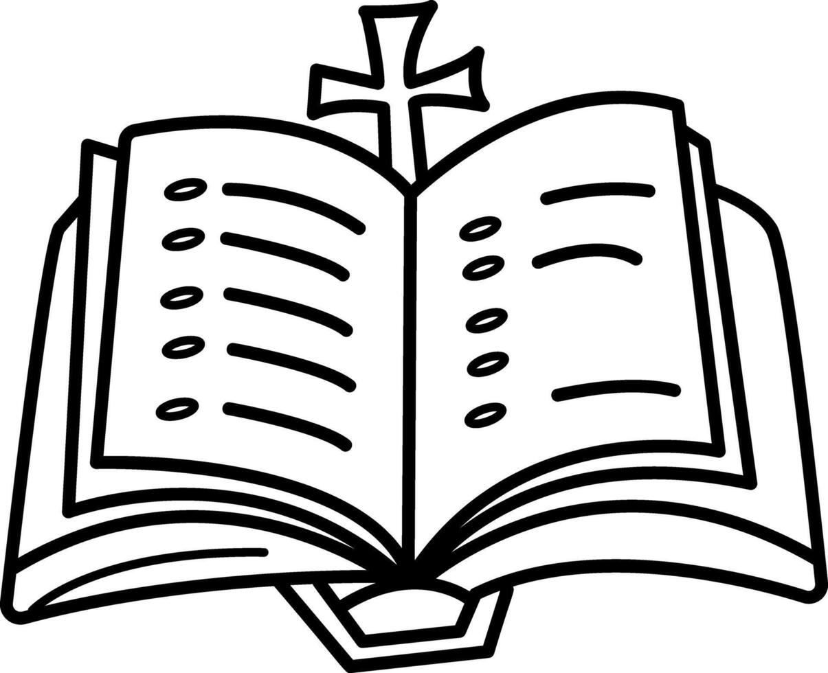 A hand drawn icon of holy bible vector