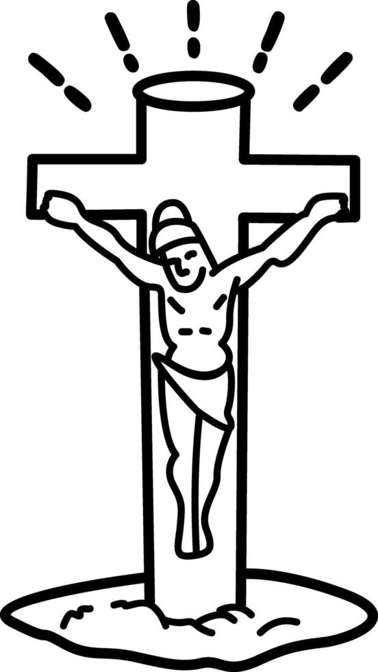 Crucifixion sign icon in sketchy style vector