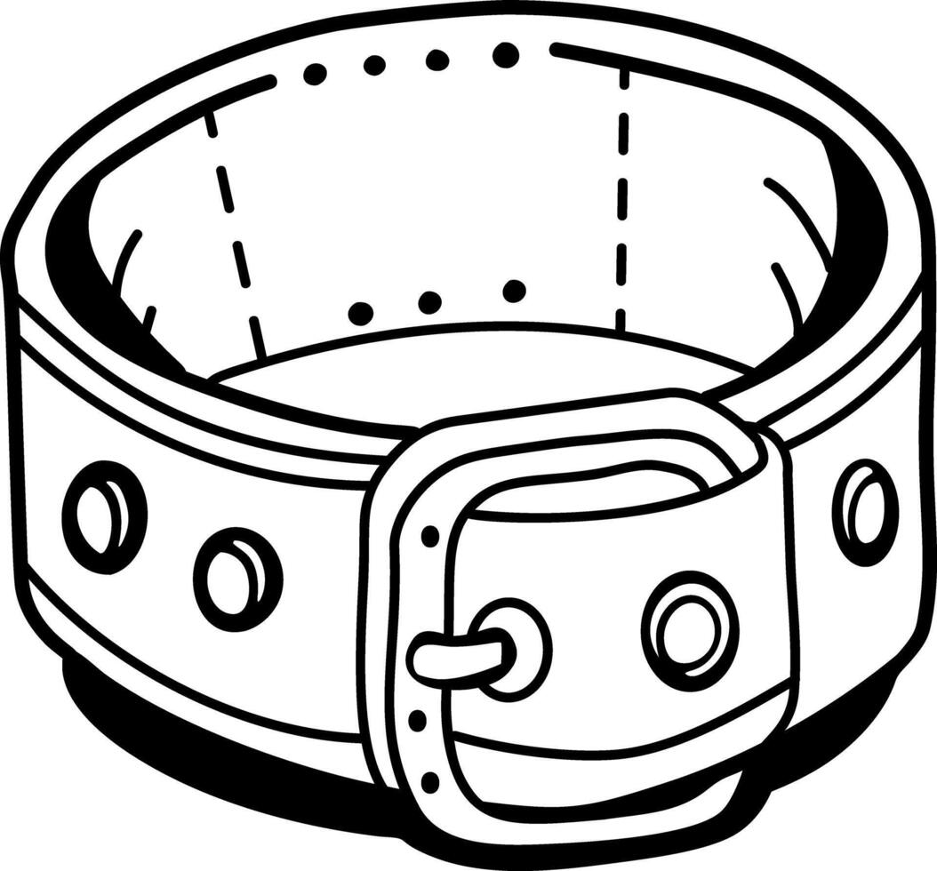 Leather belt icon in doodle style vector