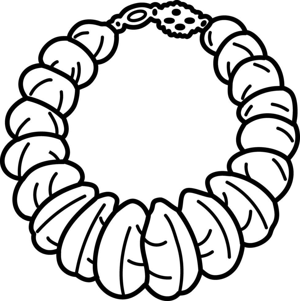 Beautiful shell bracelet icon in doodle style vector