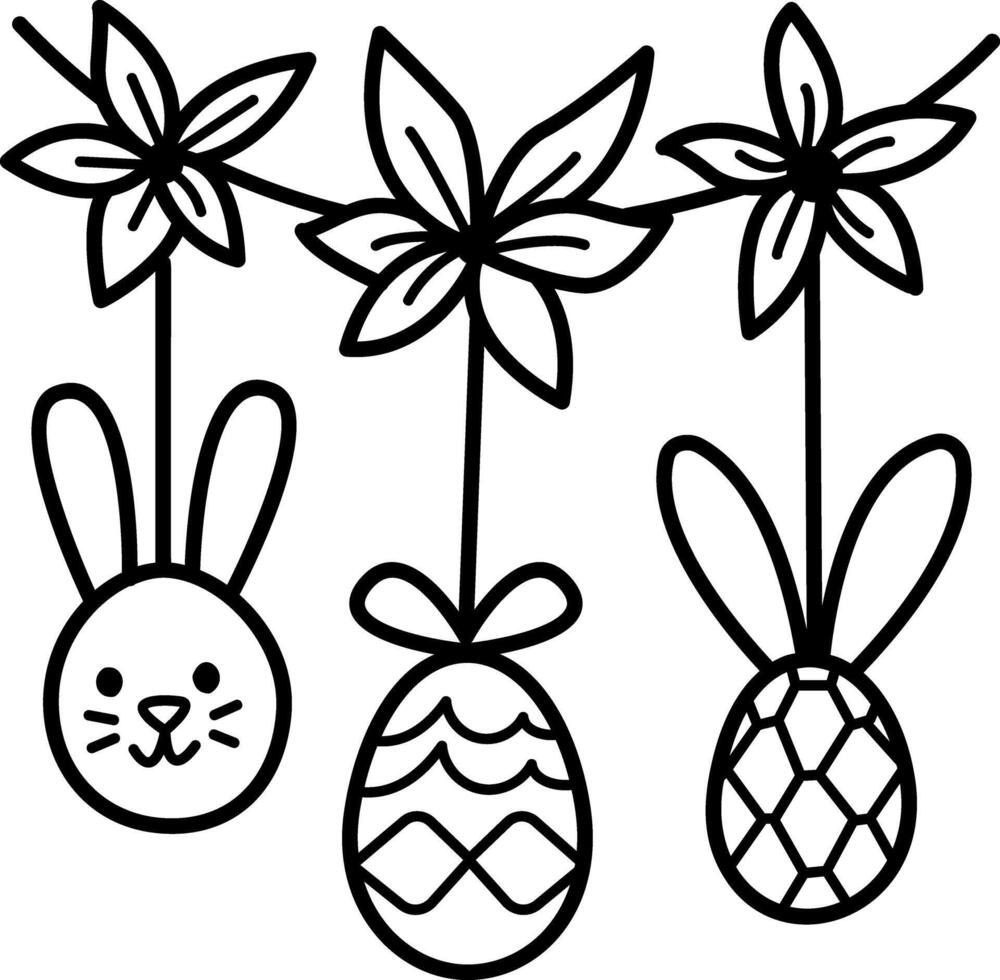A hand drawn icon of an easter decor vector